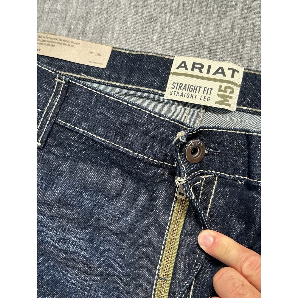 Ariat M5 Jeans Mens 44x38 Straight Leg Straight Stretch Denim Cowboy Western - Picture 8 of 16